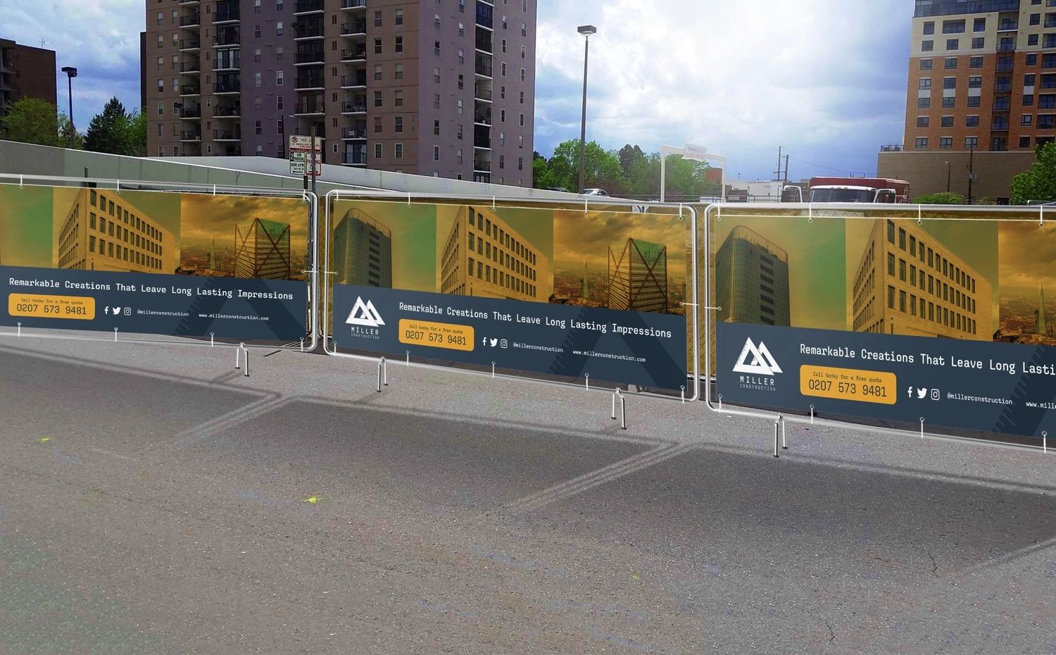 heras fencing banners